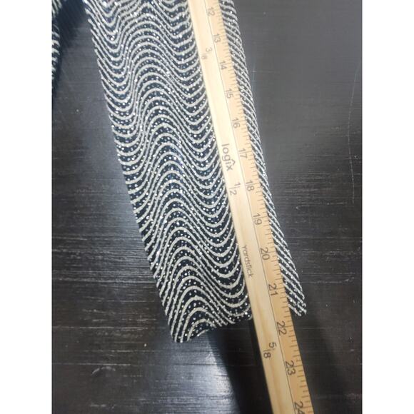 Onyx Nite Womens Long Sleeve Sparkly Silver Long Sleeve Open Front Cardigan - Picture 9 of 10